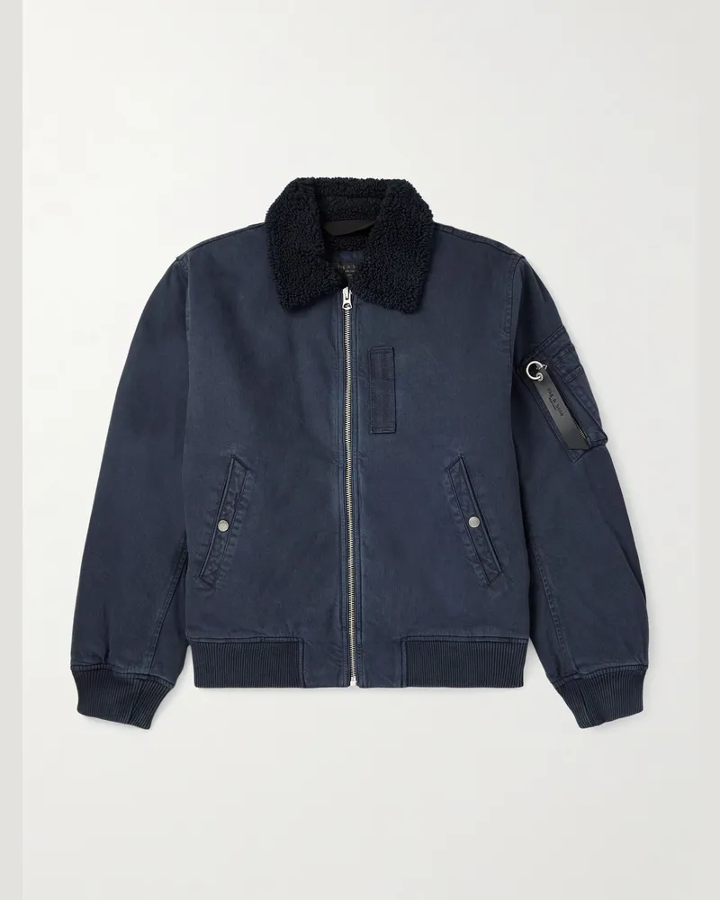 Rag & Bone Bomberjacke aus Denim mit Fleecebesatz Grau