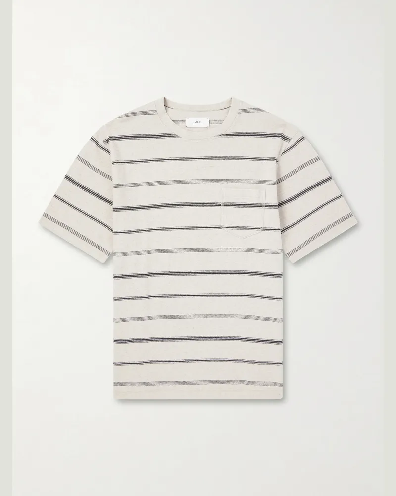 MR P. Striped Cotton-Jersey T-Shirt Neutrals