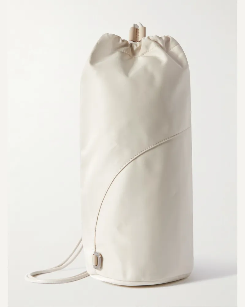EÉRA Rocket Big Leather-Trimmed Shell Backpack Neutrals