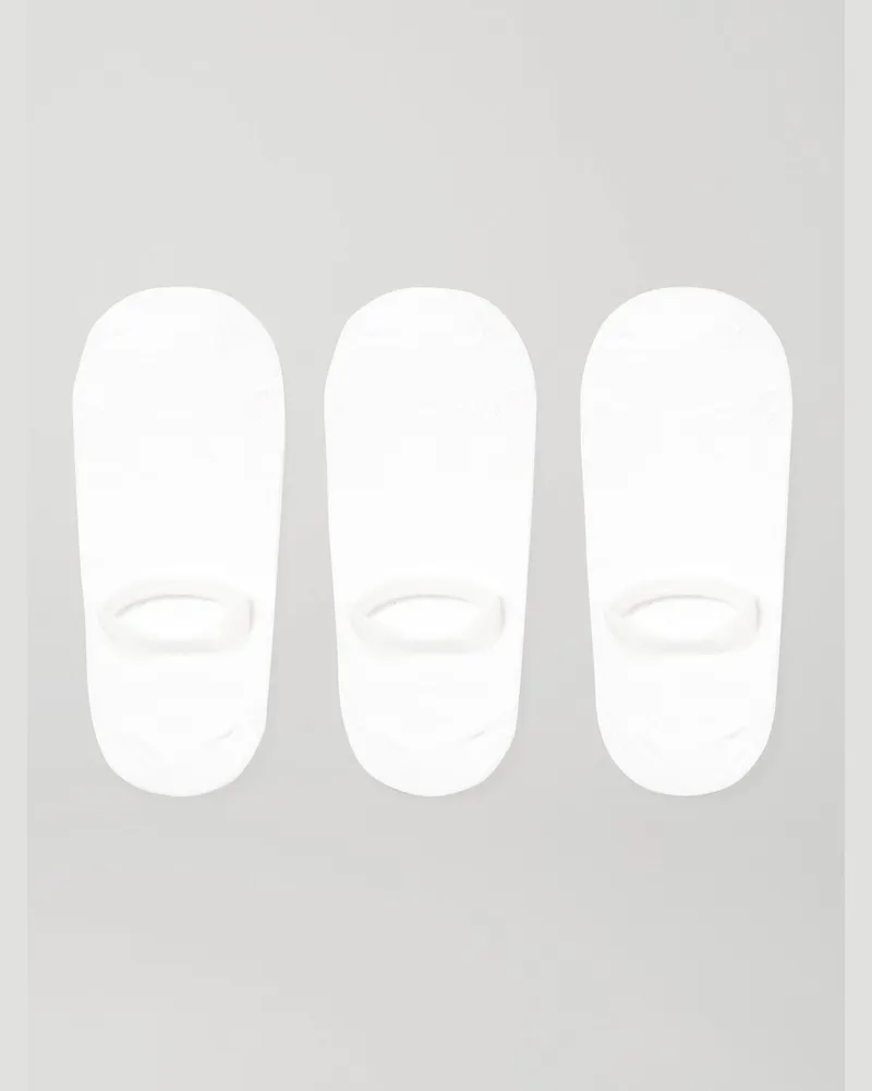 MR P. Three-Pack No-Show Stretch-Knit Socks White