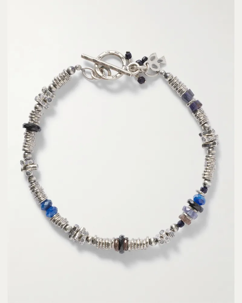 Peyote Bird Cendre Sterling Silver Multi-Stone Beaded Bracelet Silver