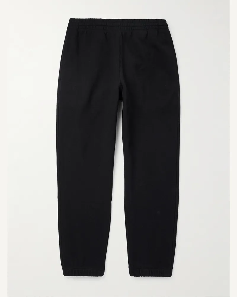 Burberry Schmal zulaufende Jogginghose aus Baumwoll-Jersey mit Logoapplikation Schwarz