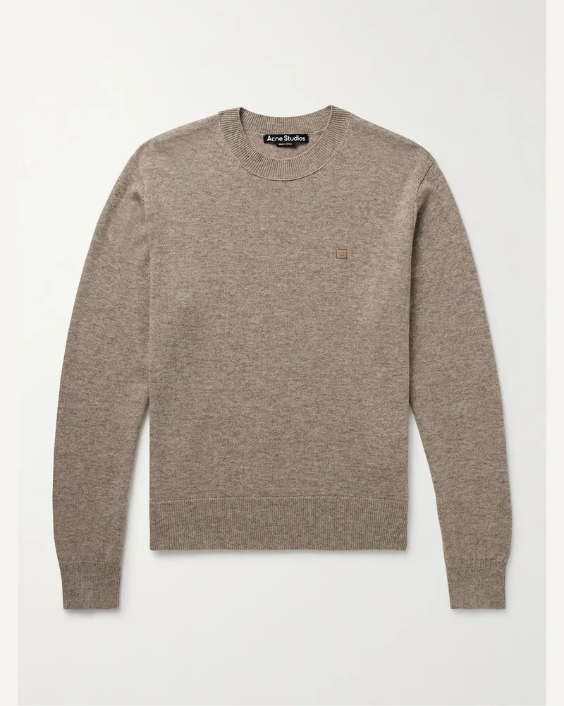 Acne Studios Kalas Pullover aus einer Woll-Yakwollmischung mit Logoapplikation Neutral