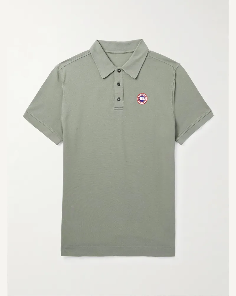 Canada Goose Beckley Logo-Appliquéd Cotton-Piqué Polo Shirt Green