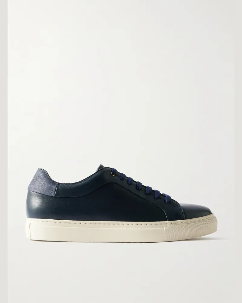 Paul Smith Basso Suede-Trimmed Leather Sneakers Blue