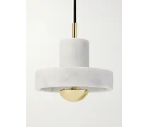 LED-Pendelleuchte aus Marmor mit goldfarbenen Details