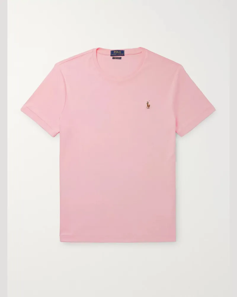 Ralph Lauren Schmal geschnittenes T-Shirt aus Pima-Baumwoll-Jersey Pink
