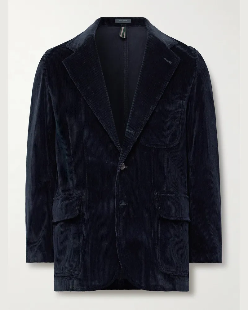 Drake's MKI Games Cotton-Corduroy Suit Jacket Blue