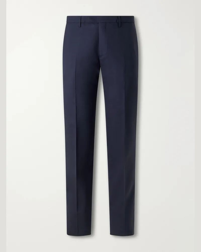 Boglioli Straight-Leg Virgin Wool Trousers Blue