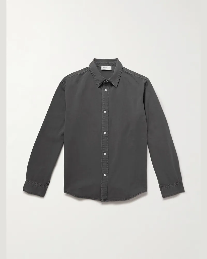 Frame Denim Classic Hemd aus Baumwolle Grau