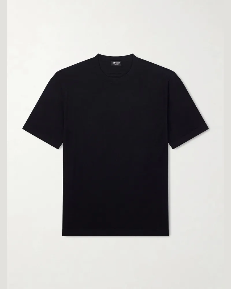 Ermenegildo Zegna Cotton-Jersey T-Shirt Black