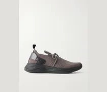 Shadow Leather-Trimmed Mesh Sneakers