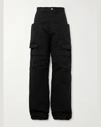 Rick Owens Stefan weit geschnittene Cargohose aus gebürstetem Baumwoll-Twill Schwarz