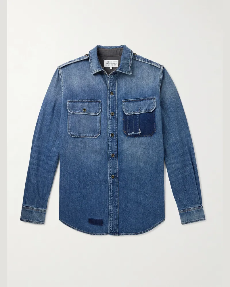 Maison Margiela Hemd aus Baumwolle Blau