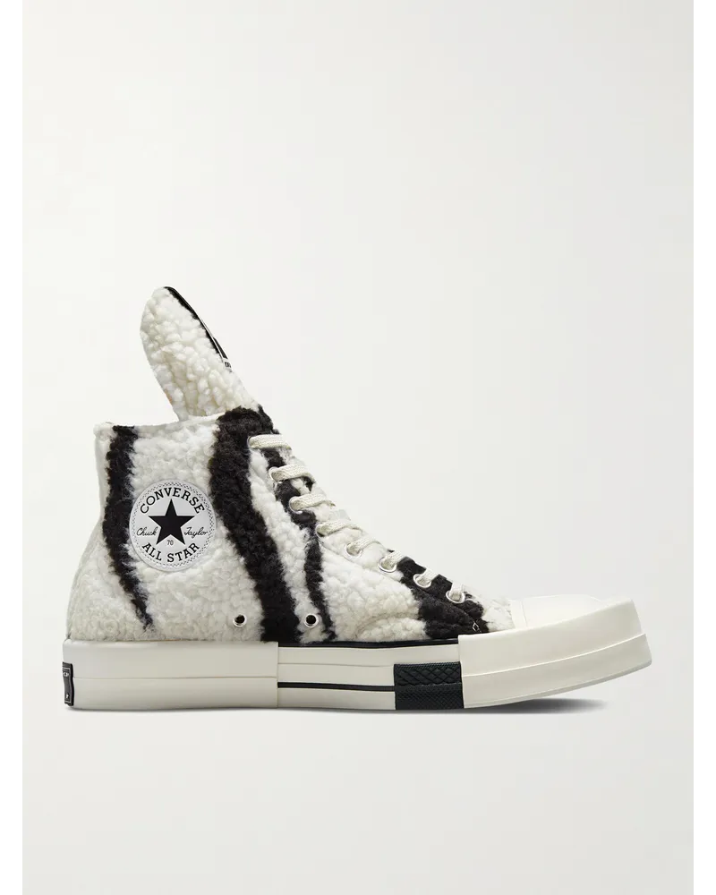 Rick Owens Converse TURBODRK Chuck 70 High-Top-Sneakers aus Shearling-Imitat mit Zebraprint Schwarz