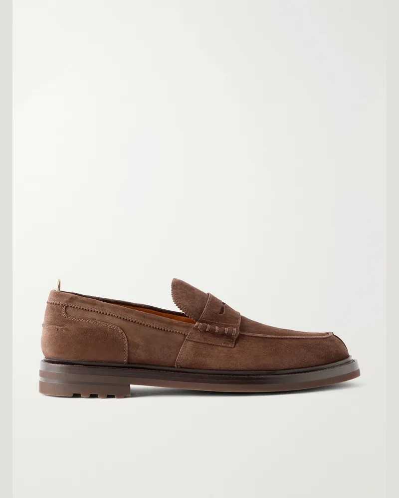Officine Creative Italia Sax Flexi 001 Suede Loafers Brown