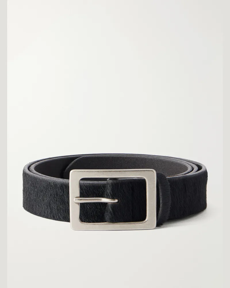 Neighborhood 3cm Calf Hair Belt Black