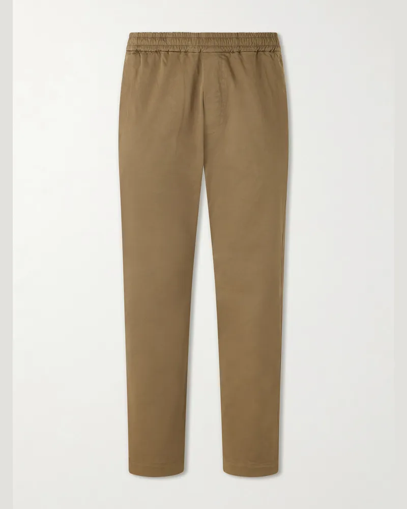 BARENA Straight-Leg Cotton-Blend Gabardine Trousers Green