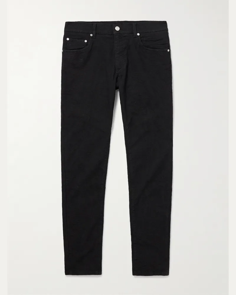Etro Schmal geschnittene Hose aus Jacquard aus einer Baumwollmischung mit Paisley-Muster Schwarz