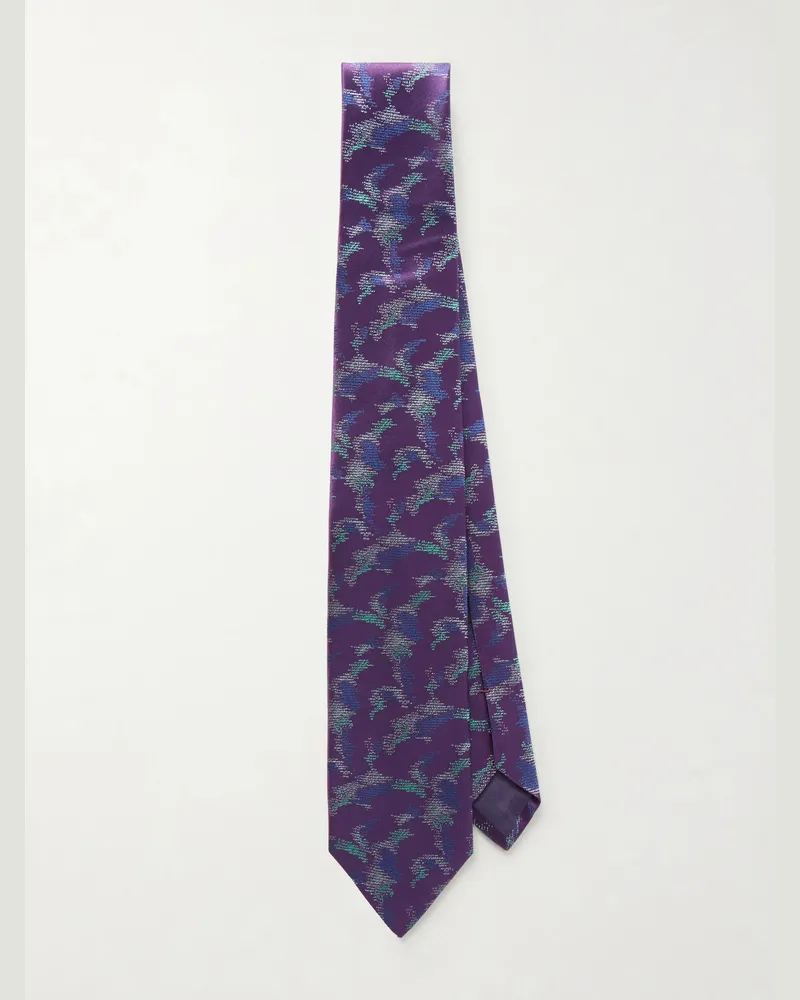 Charvet 8.5cm Silk-Jacquard Tie Purple