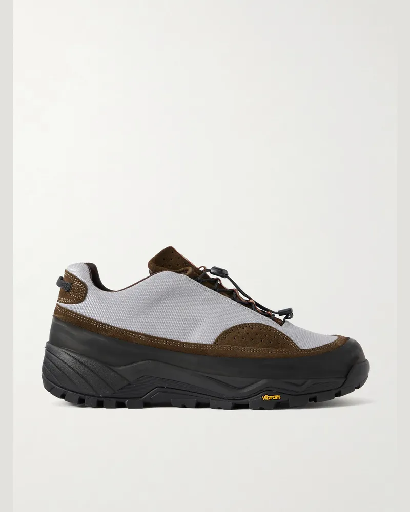 Diemme Rayon Vert Grappa Hiker Suede-Trimmed Nylon Sneakers Gray