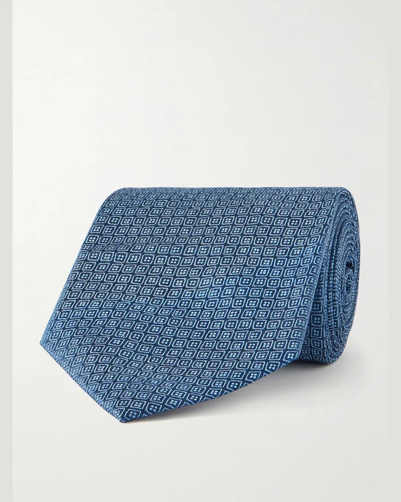Charvet Krawatte aus Seiden-Jacquard, 8,5 cm Blau