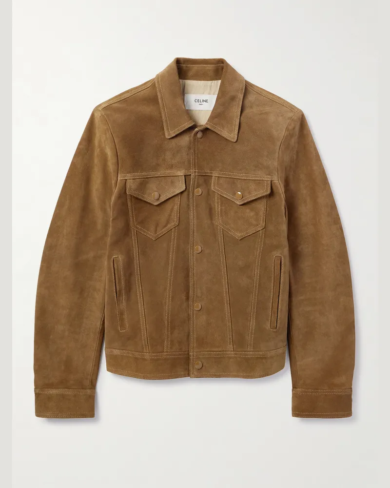 Celine Jacke aus Veloursleder Braun