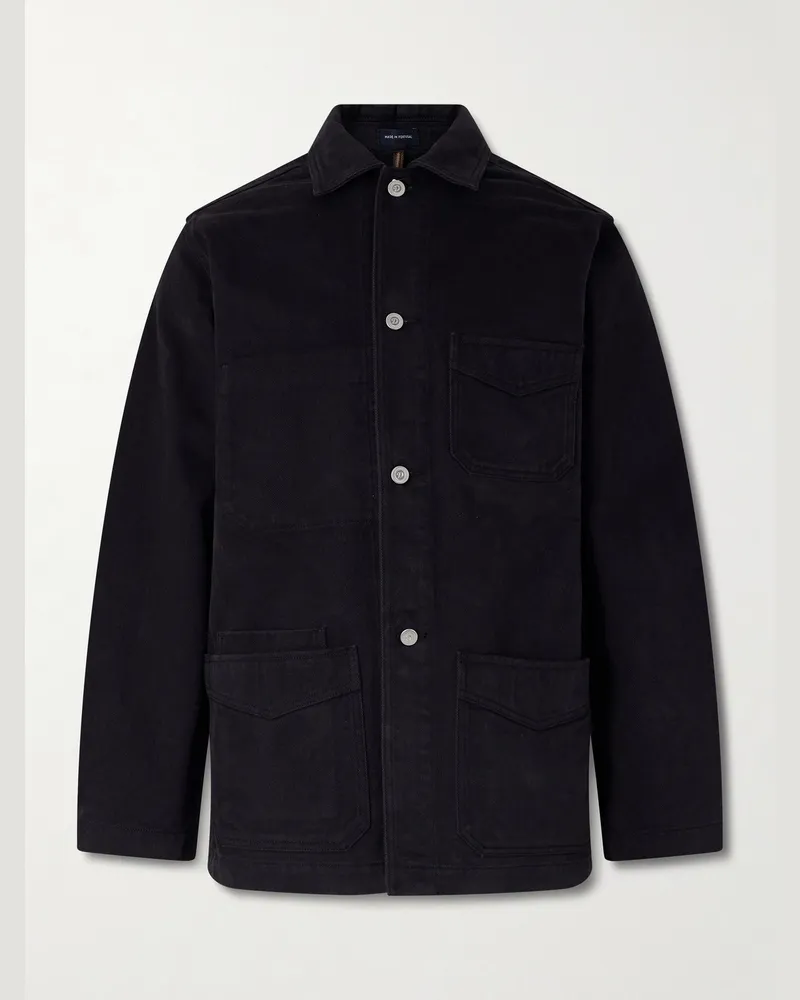 Drake's Denim Chore Jacket Black