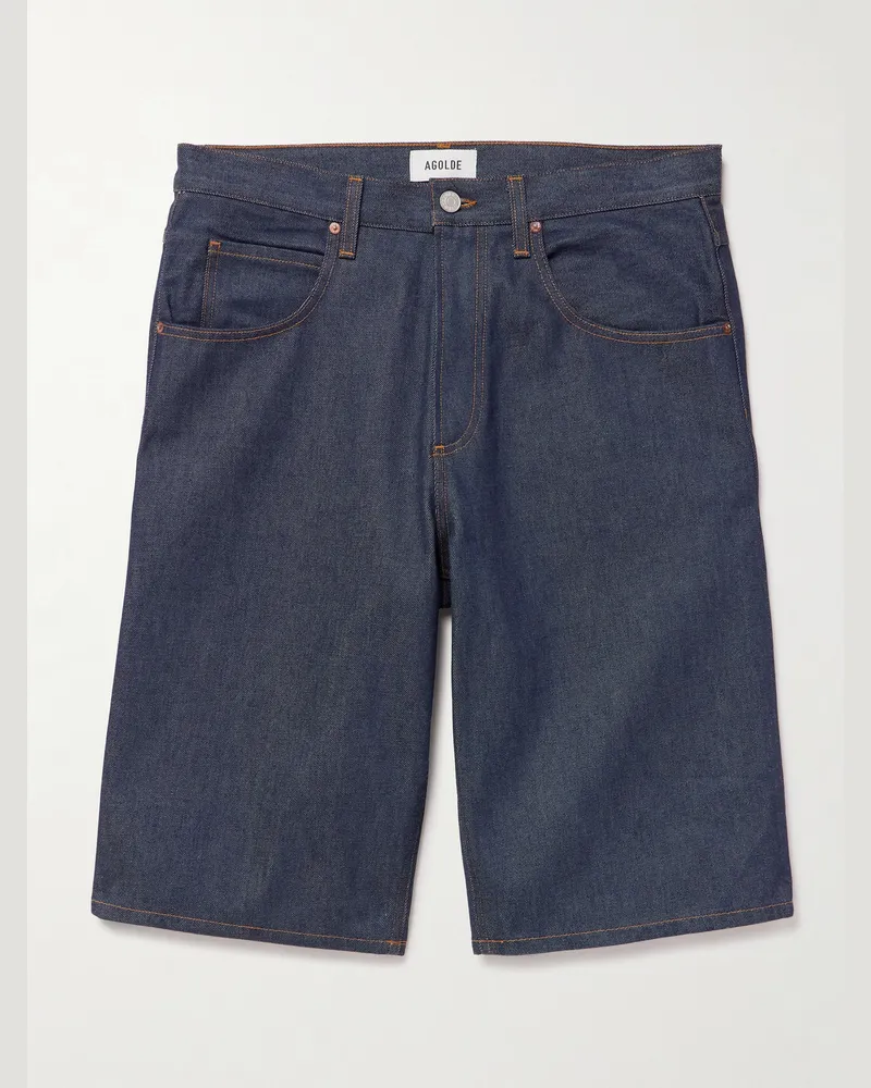 AGOLDE Fusion weit geschnittene Jeansshorts Blau