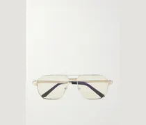 Santos Aviator-Style Silver-Tone Sunglasses