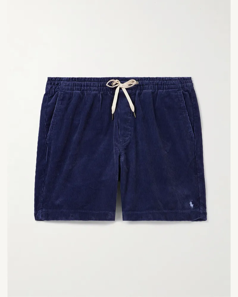 Ralph Lauren Prepster gerade geschnittene Shorts aus Baumwollcord mit Kordelzugbund Blau