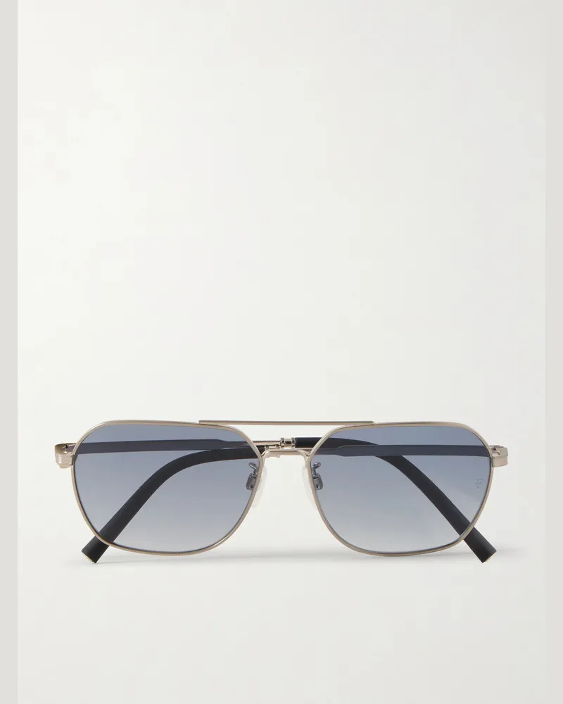 Oliver Peoples R-17 Aviator-Style Silver-Tone Sunglasses Silver