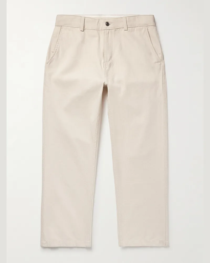 Corridor Gerade geschnittene Hose aus Baumwoll-Canvas Neutral