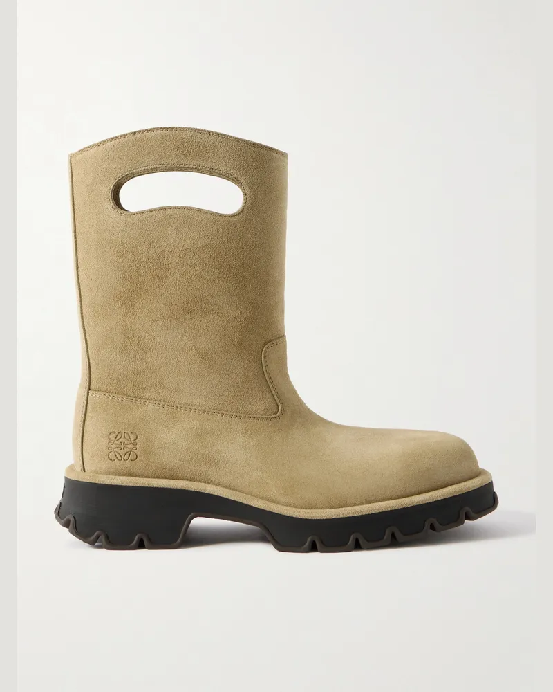 Loewe Bobby Bag Cutout Suede Desert Boots Brown