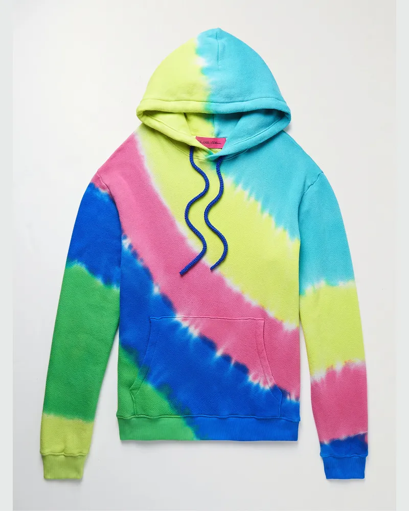 The Elder Statesman Oversized-Hoodie aus Jersey aus einer Baumwoll-Kaschmirmischung mit Batikmuster Mehrfarbig