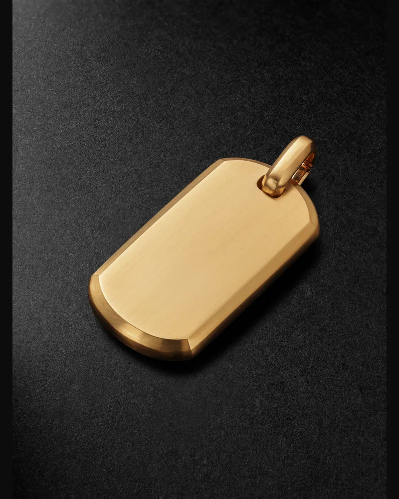 David Yurman Chevron Tag Anhänger aus gebürstetem 18 Karat Gold Gold