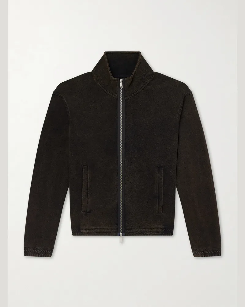 Mfpen Covet Cotton-Jersey Zip-Up Sweatshirt Brown