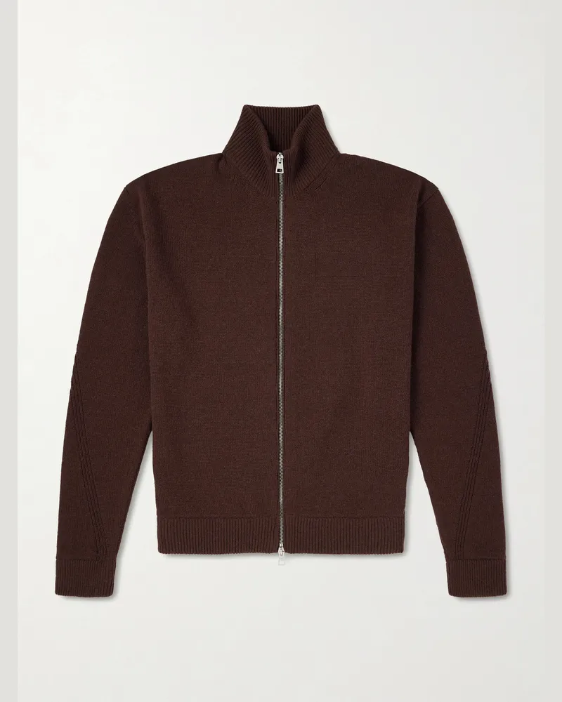 Givenchy Cashmere Zip-Up Cardigan Brown