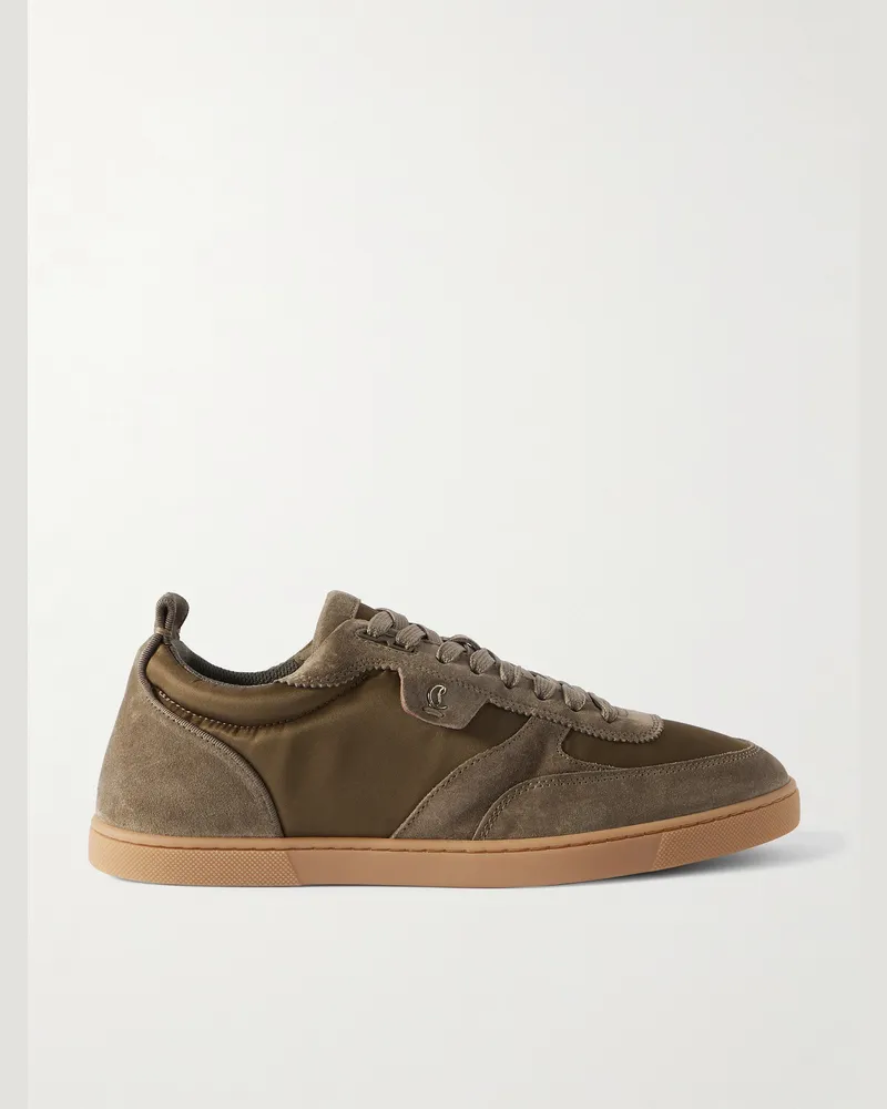 Christian Louboutin Tutti Rui Sneakers aus Veloursleder und Shell Braun