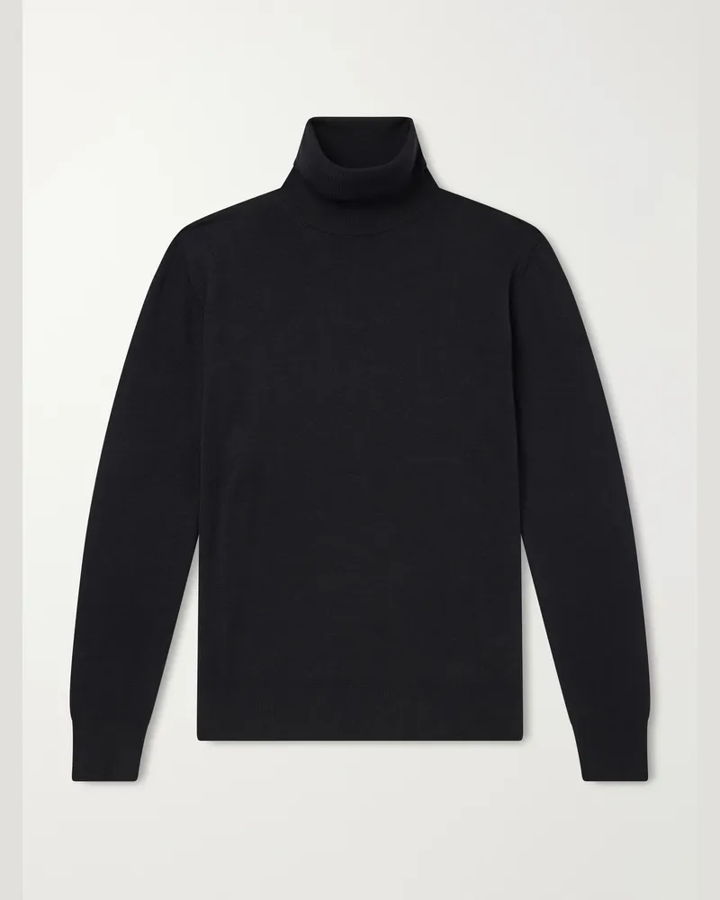 Canali Wool Rollneck Sweater Black