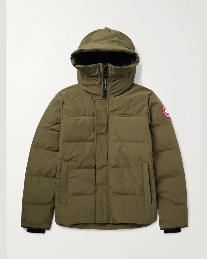 Canada Goose Macmillan Daunenparka aus gestepptem Shell mit Kapuze und Logoapplikation Grün