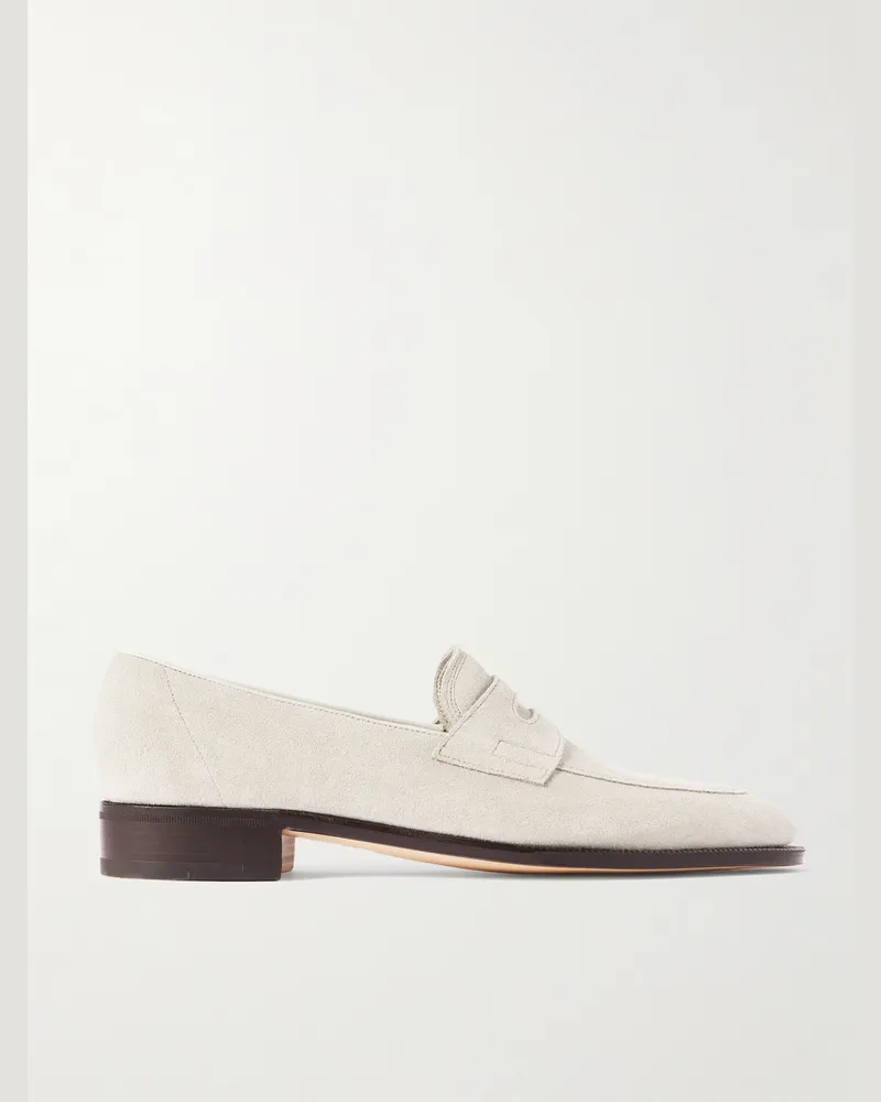 John Lobb James Suede Penny Loafers Neutrals