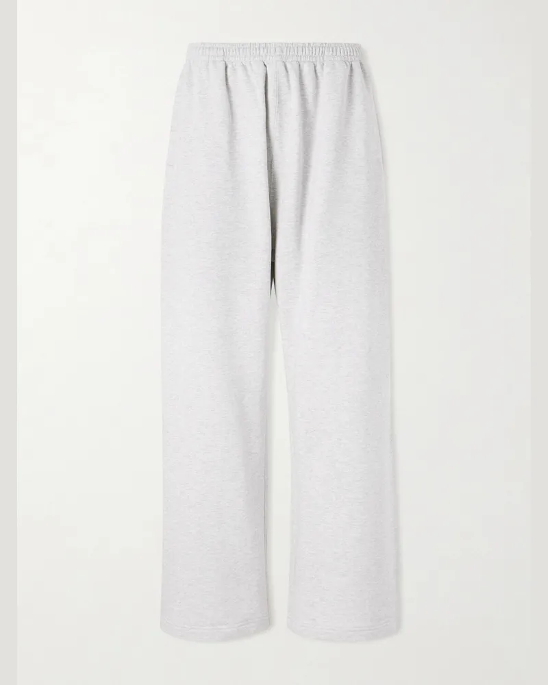 Acne Studios Prowser Oversized Wide-Leg Cotton-Blend Jersey Sweatpants Gray