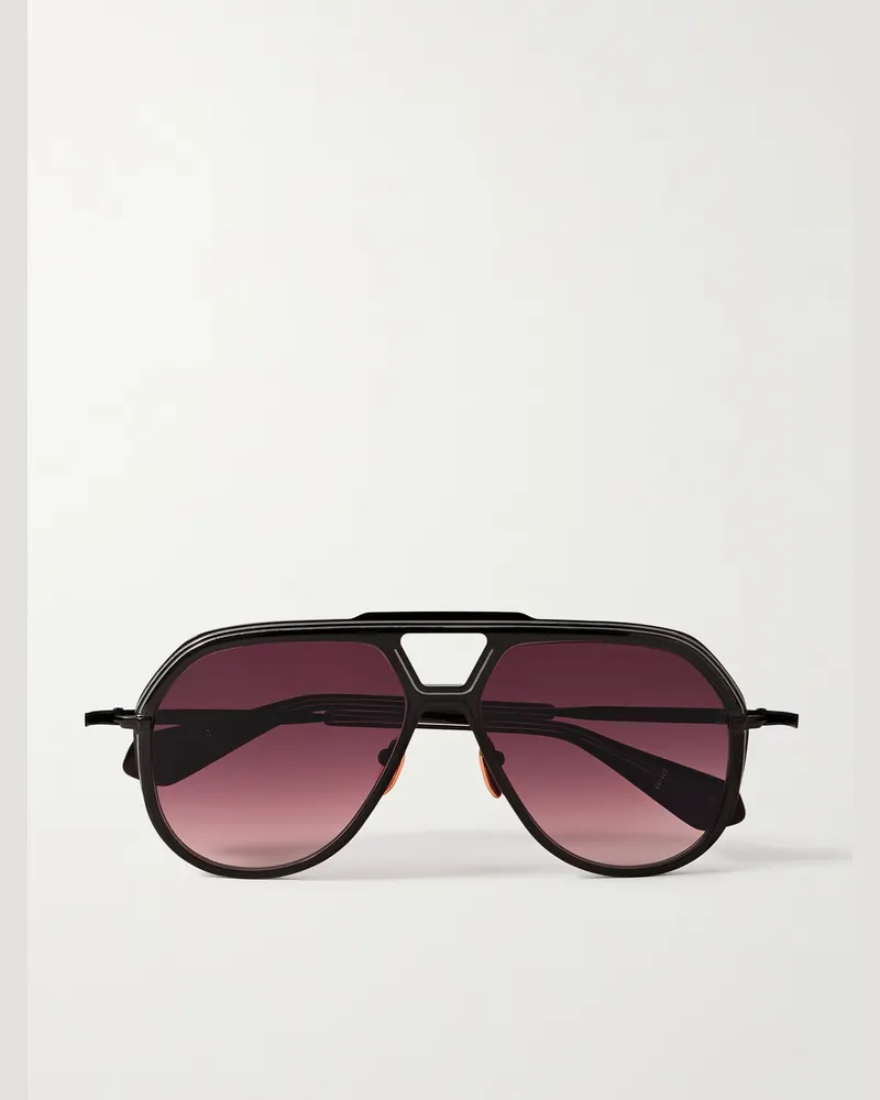 Jacques Marie Mage Lockheed Pilotensonnenbrille aus Titan Schwarz