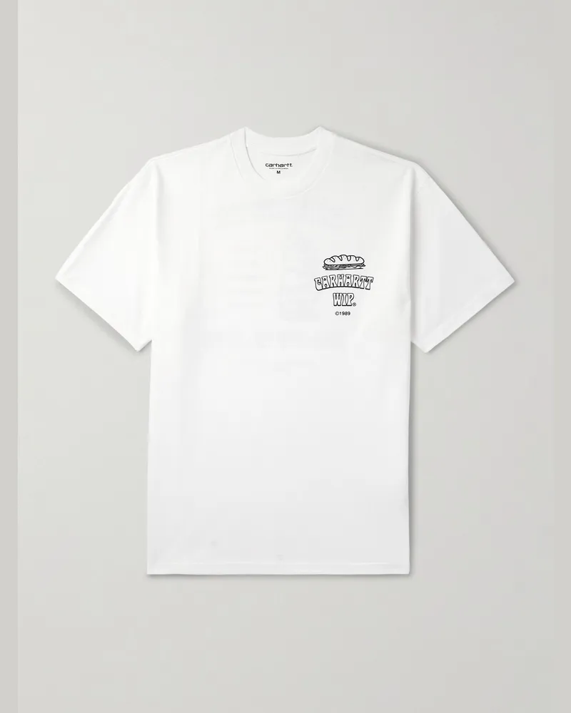 Carhartt WIP T-Shirt aus Baumwoll-Jersey mit Logoprint Weiß