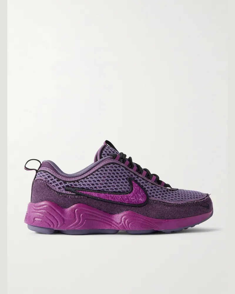 Nike Air Zoom Spiridon Sneakers aus Mesh mit Denim-Besatz Lila