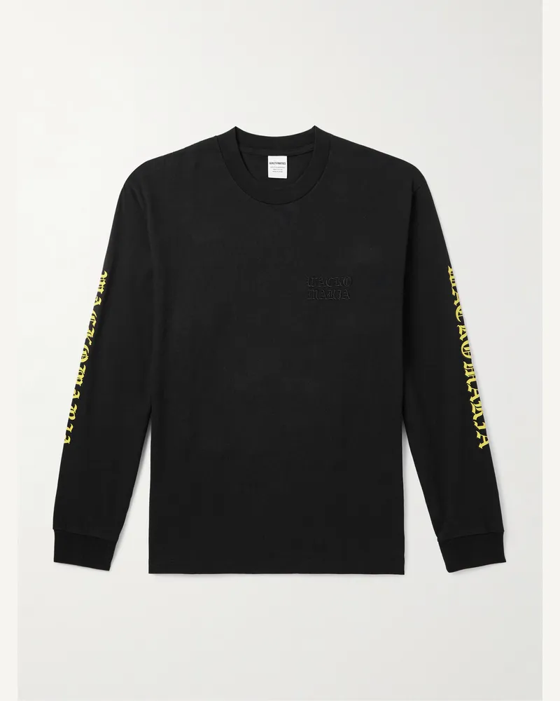 Wacko Maria Oberteil aus Baumwoll-Jersey mit Print und Logostickerei Schwarz