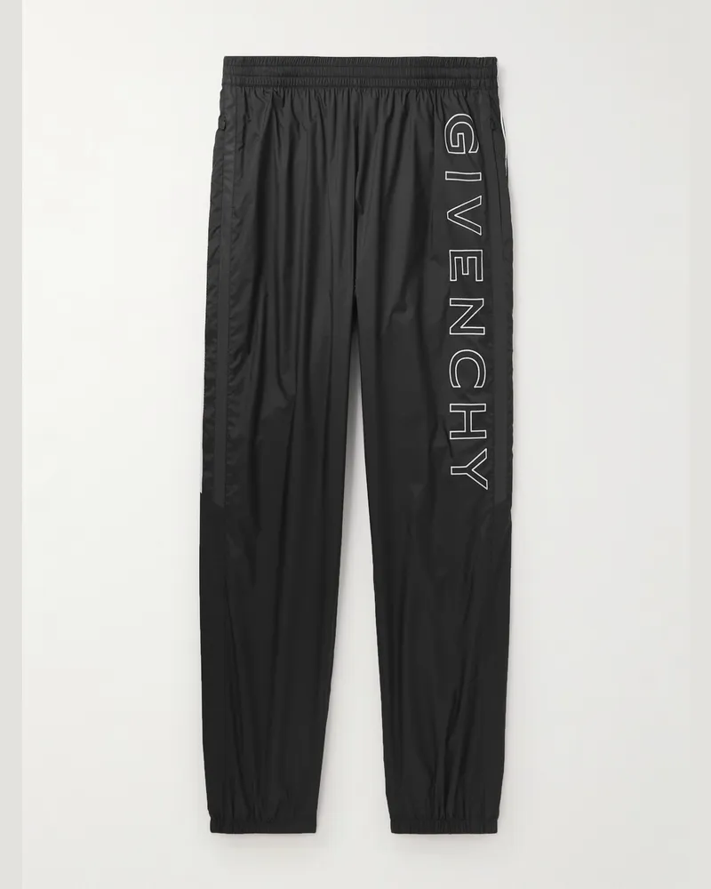 Givenchy Tapered Logo-Print Shell Track Pants Black