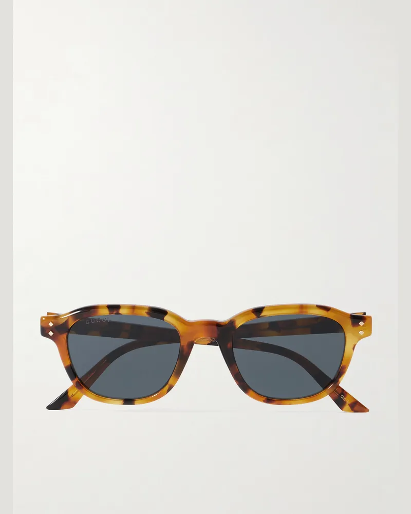 Gucci Sonnenbrille mit D-Rahmen aus recyceltem Azetat in Schildpattoptik Horn