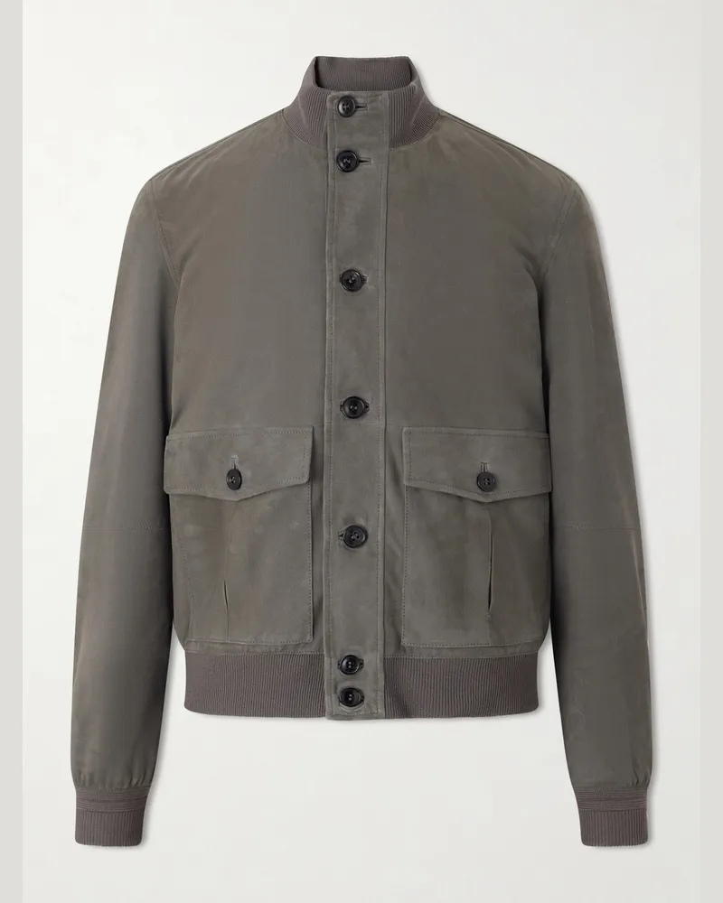 Ermenegildo Zegna Suede Jacket Gray